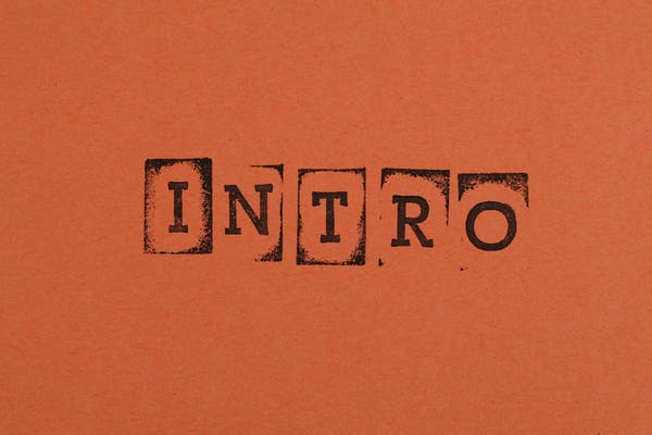This image has an orange background with the word " INTRO" on it