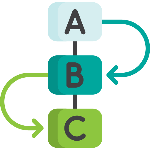 The image is a diagram featuring three blocks labeled points A, B, and C.